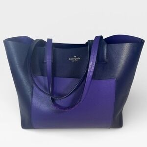 Kate Spade Jones Street Posey Reversible Tote‎ Purple Strap Crack